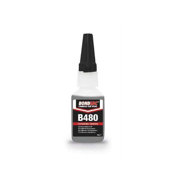 B480-20g Pack of 6 A black cyanoacrylate, rubber toughened with increased flexibility  Thumbnail