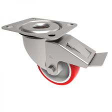 SSMM80NPSWB 80mm Stainless Castor Medium Duty General Purpose stainless steel castors available with either top plate or bolt hole fittings Thumbnail